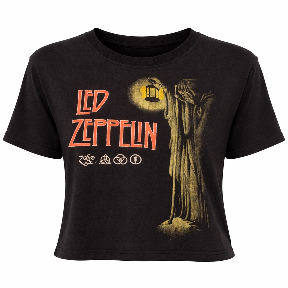 VINTAGE Led Zeppelin The Hermit Tarot Baby Tee Relaxed Fit Crop Distressed Shirt